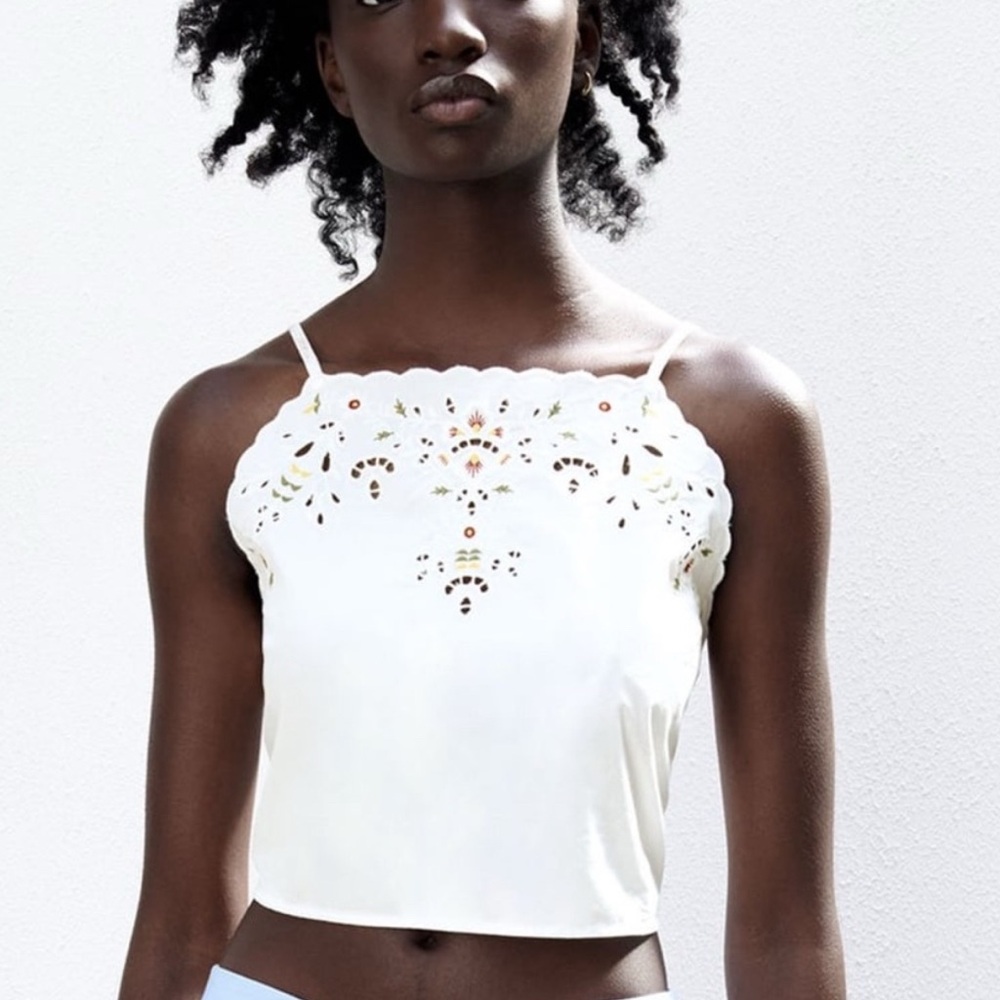 Zara Embroidered Camisole Top